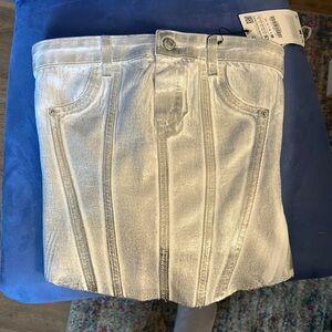 Zara strapless top - Silver metallic